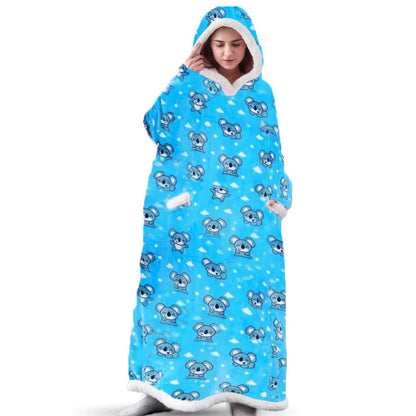 Super Long Flannel Blanket with Sleeves Winter Hoodies