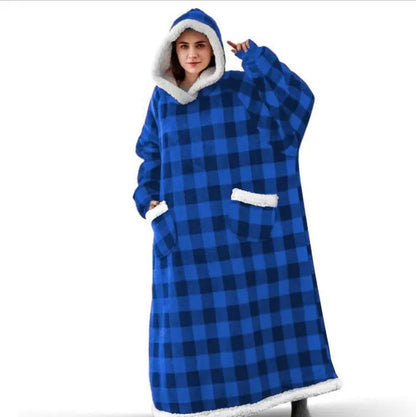 Super Long Flannel Blanket with Sleeves Winter Hoodies