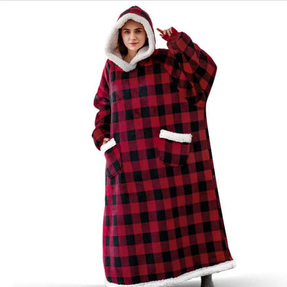 Super Long Flannel Blanket with Sleeves Winter Hoodies